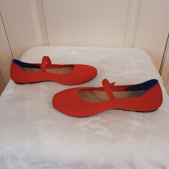 Lollipop Red Rothy's The Square Mary Jane ballet flats size 7.5 - Picture 4 of 7
